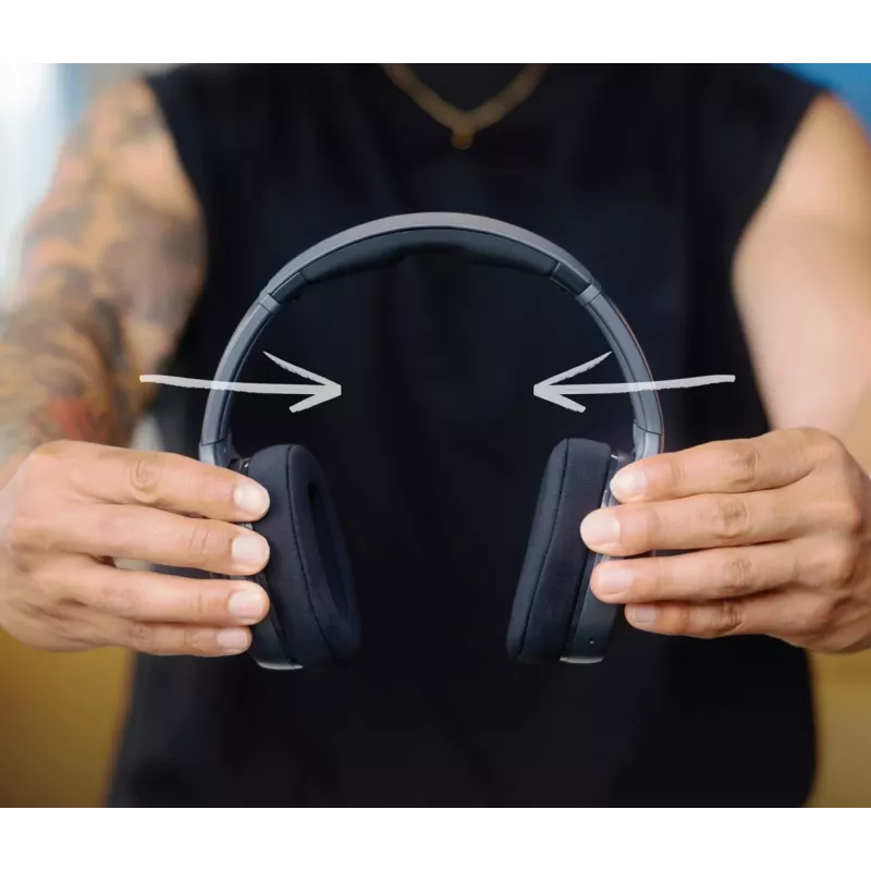 Skullcandy Crusher 540 Active S6EVW-T992 over-ear koptelefoon, draadloos en bedraad, Bluetooth, Sensory Bass, 40 uur batterij, opvouwbaar, Black Coal