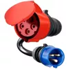 go-e adapter Gemini flex 22 kW naar CEE blauw 16 A – zwart – recht – recht – IP55 – 22 kW – 16 A