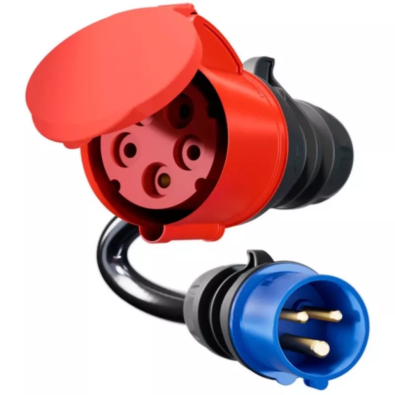go-e adapter Gemini flex 22 kW naar CEE blauw 16 A – zwart – recht – recht – IP55 – 22 kW – 16 A
