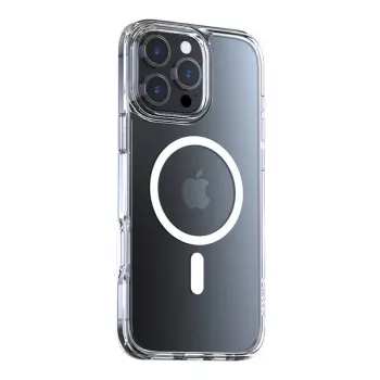 Beschermhoesje transparant Torras Diamond-Mag voor iPhone 16 Pro, magnetische MagSafe-compatibele bevestiging, slanke pasvorm