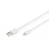 DIGITUS - Lightning-kabel - Lightning (M) naar USB (M) - 1,0 m - dubbele isolatie - wit - gegoten - voor Apple iPad/iPhone/iPod (Lightning) (DB-600106-010-W)