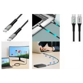 LogiLink USB 3.2 Gen2x2 Type-C-kabel C/m naar LED zwart CU0432 - kabel - digitaal/data