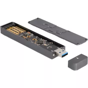 Delock - opslagbehuizing - externe behuizing voor M.2 NVME PCIe SSD of SATA SSD met USB 10 Gbps Type-A-stekker - M.2 - M.2 NVMe Card / SATA 6Gb/s - USB