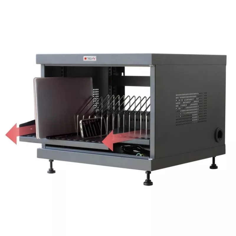 Rack-plank TECHLY 367652 kabelorganizer met 3M-kleefbevestiging, staal, 550×550×410 mm, zwart