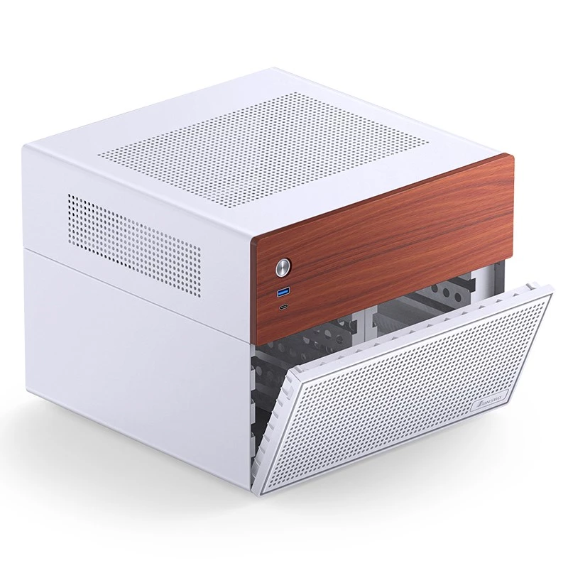 Micro-Tower computerbehuizing Jonsbo N4 WIT Mini-ITX met gehard glas