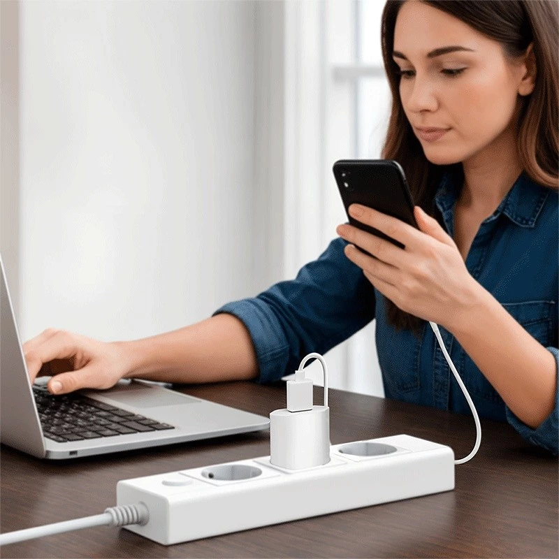 USB-A-stopcontactadapter, 5W, 5V/1A, 1xUSB-A wit