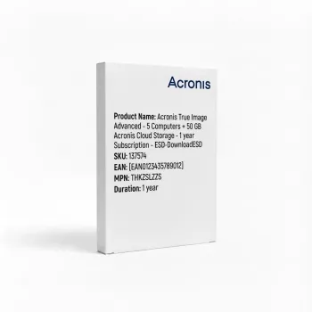 Acronis True Image Advanced - 5 computers + 50 GB Acronis Cloud-opslag - 1-jarig abonnement - ESD-downloadESD