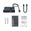 Graugear USB-hub+kaartlezer multi frontpaneel, Type-C USB retail (G-MP01CR)