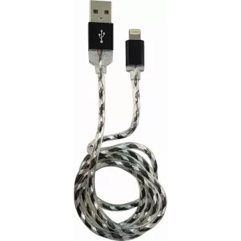 LC-POWER kabel USB-Lightning-1M-8 1 m zwart/zilver, USB-A naar Lightning (LC-C-USB-LIGHTNING-1M-8)