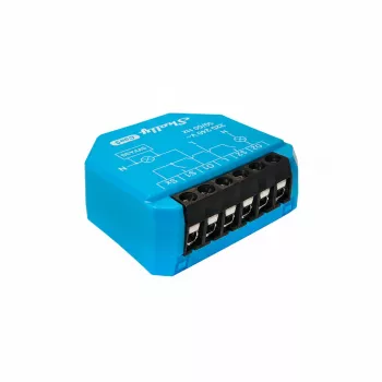 DIN-monteerbaar dubbel relais Shelly 2L Gen3, 2 kanalen, Wi-Fi/Bluetooth, 220–240V AC, 50Hz, kunststof behuizing