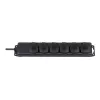 Stekkerdoos IP44 6-voudig zwart 2m H07RN-F 3G1,5 (1159970)