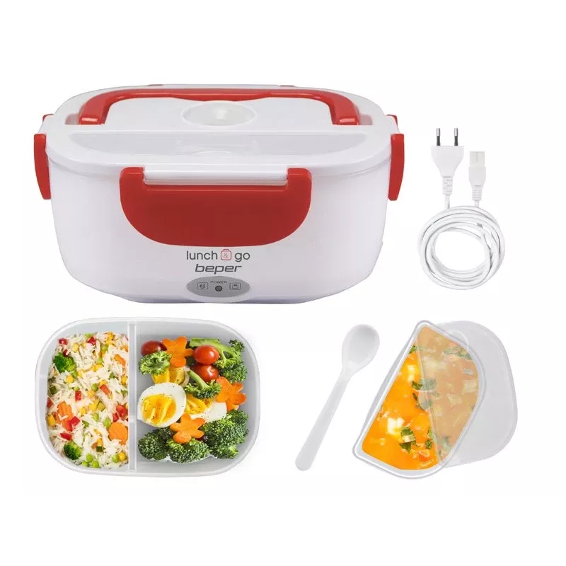 Elektrische lunchbox Beper 90.920R – 1 L voedselwarmer