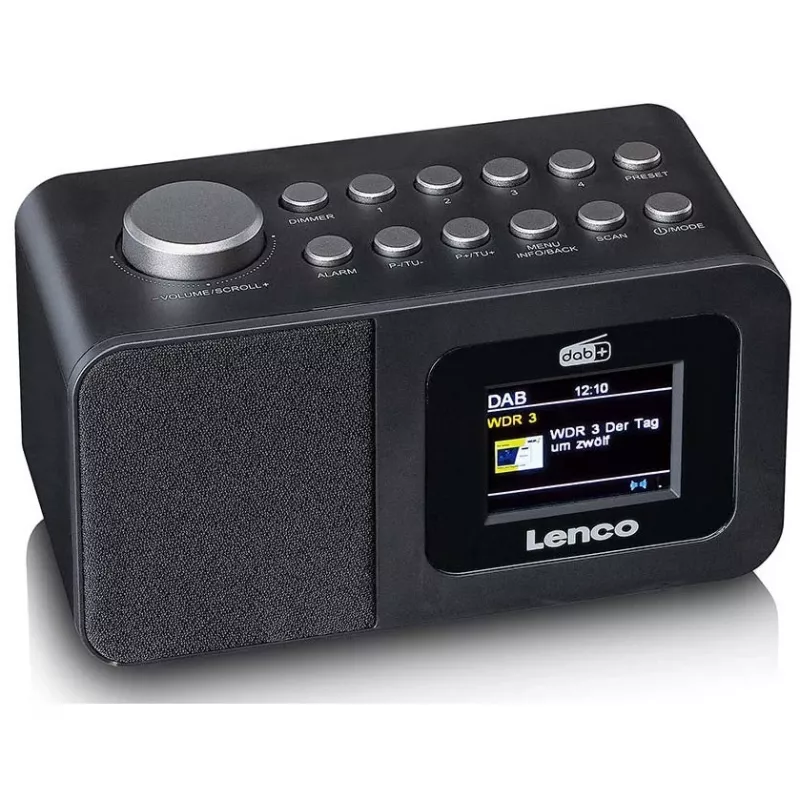 Lenco CR-625BK DAB+/FM-wekkerradio met Bluetooth en draadloos opladen, zwart