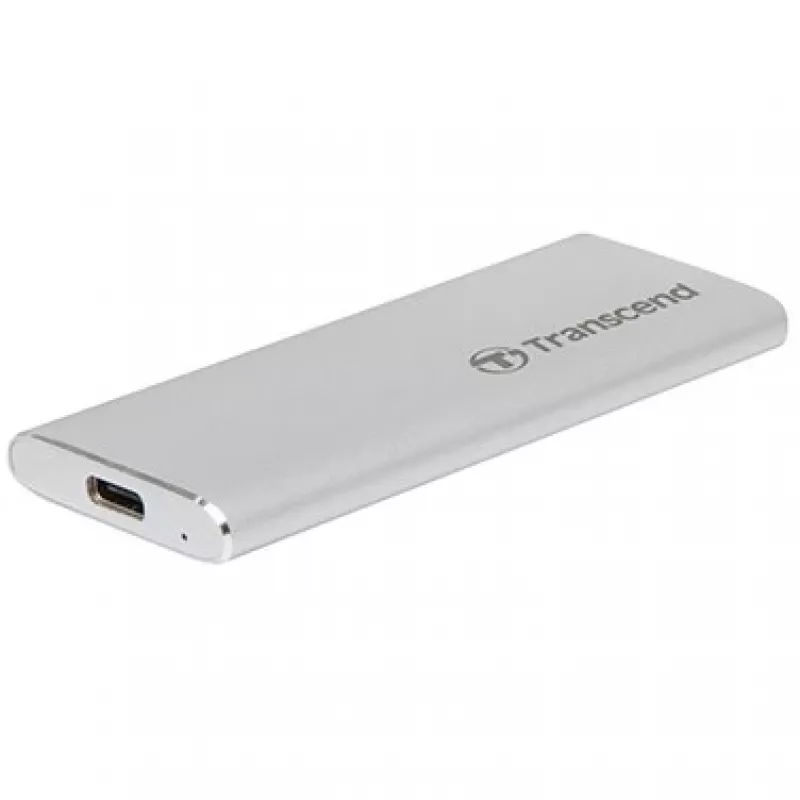 Transcend ESD240C - SSD - 480 GB - extern (draagbaar) - M.2 - USB 3.1 Gen 2 (USB-C-aansluiting) - zilver