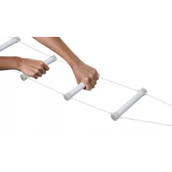 Revalidatie-bedtrap Qmed DRQM3G0AAXXXP, 4 treden, polyethyleen, max. belasting 90 kg, fluorescerend, sportbreedte 25 cm