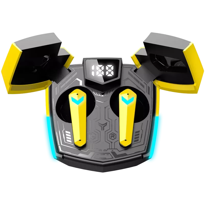 Canyon GTWS-2 Hoofdtelefoon Draadloos Oorhaak Gaming USB Type-C Bluetooth Oplaaddock Geel (CND-GTWS2Y)