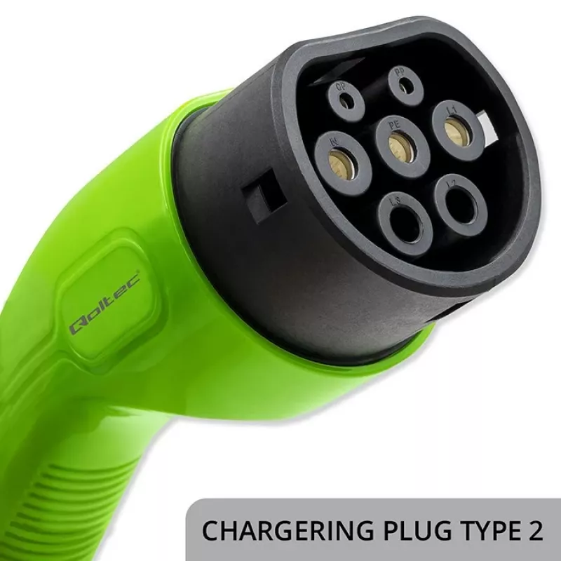 Mobiele lader voor elektrische voertuigen QOLTEC 52468 Type 2, 3,5 kW, 16 A, 5 m kabel, IP65