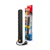 ACAR S8 zwart 8 AC-stopcontacten 230 V 5 m