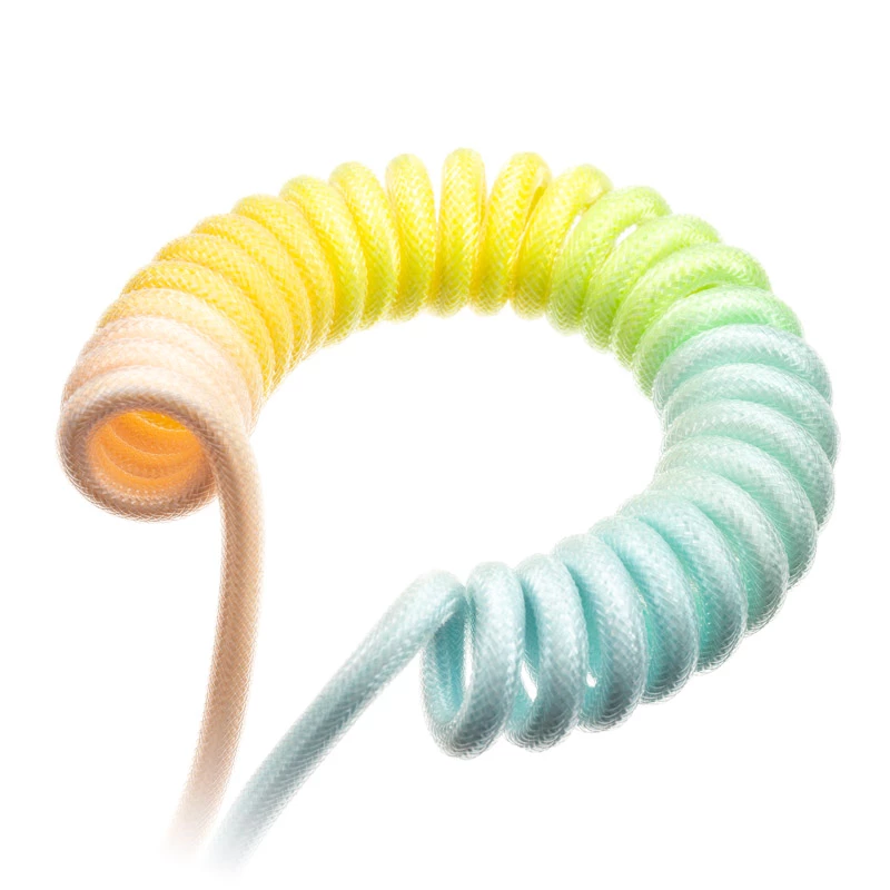 Ducky Premicord Cotton Candy spiraalkabel, USB Type-C naar Type-A - 1,8 m