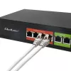 Ethernet PoE-switch QOLTEC 52289 — 4x RJ45 PoE-poorten, 2x RJ45 uplink, 65W PoE-budget