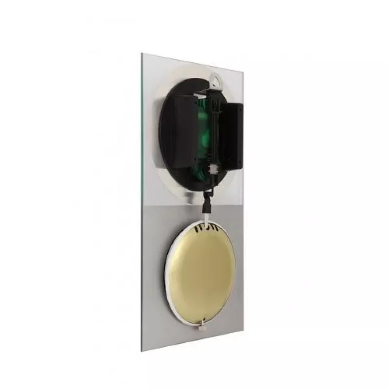 NeXtime klok 3028 OP klok, 16x30,2 cm, wand, glas, zilver