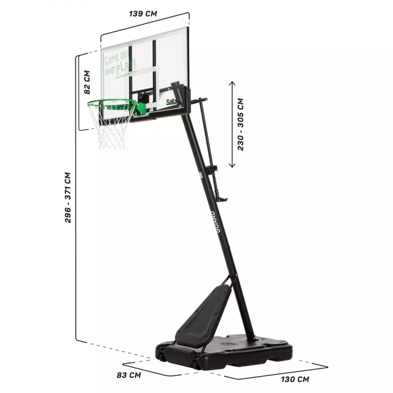 Frame voor basketbalring Salta Guard 138 x (296–371) x 240 cm, model 5134