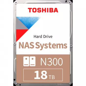 Toshiba N300 NAS - harde schijf - 18 TB - intern - 3.5 (8.9 cm) - SATA 6Gb/s - 7200 tpm - buffer: 512 MB