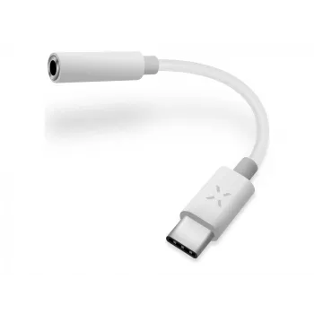 FIXED Link adapter USB-C/3,5mm jack, wit | Fixed