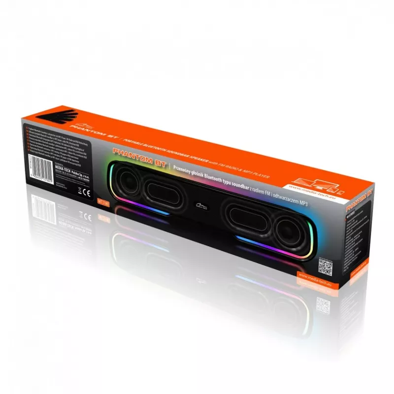 Luidspreker MEDIA‑TECH Phantom MT3180 soundbar 450W RMS, 80W batterijgevoed, Bluetooth, bedraad & draadloos, zwart