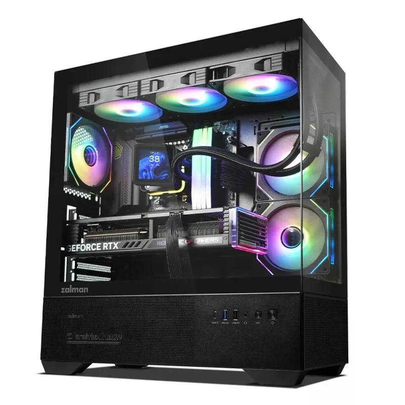 PC-behuizing CHRONIX V2 mid tower ARGB ventilator x3 zwart