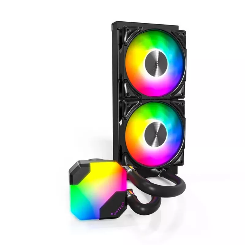 All-in-one vloeistof-CPU-koeler Montech Hyper Flow ARGB 240 mm, zwart