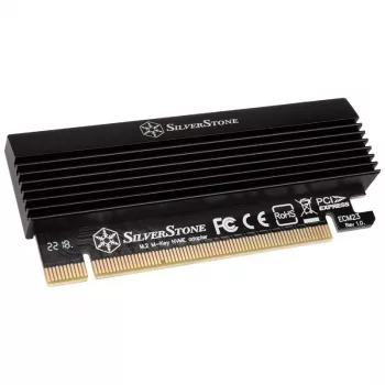M.2 PCIe x4-adapter met koeler SILVERSTONE SST-ECM23 — M.2 NVMe naar PCIe x4 (met actieve koeling)