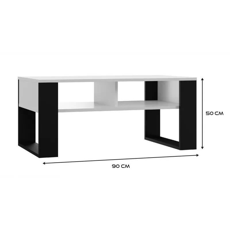 Salontafelblad e shop MODERN 2P BIEL CZ — rechthoekig wit tafelblad, 2 poten