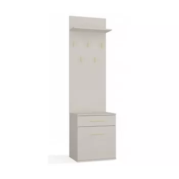 Kledingstandaard top e shop DUO, kleur kasjmier, spaanplaat, 5 haken, 1 lade, 35×50×57 cm