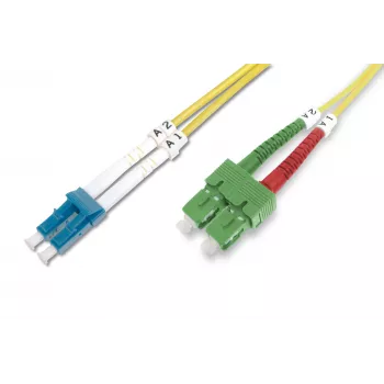 Glasvezel-patchkabel SC APC naar LC PC Digitus DK-292SCA3LC-01 1m