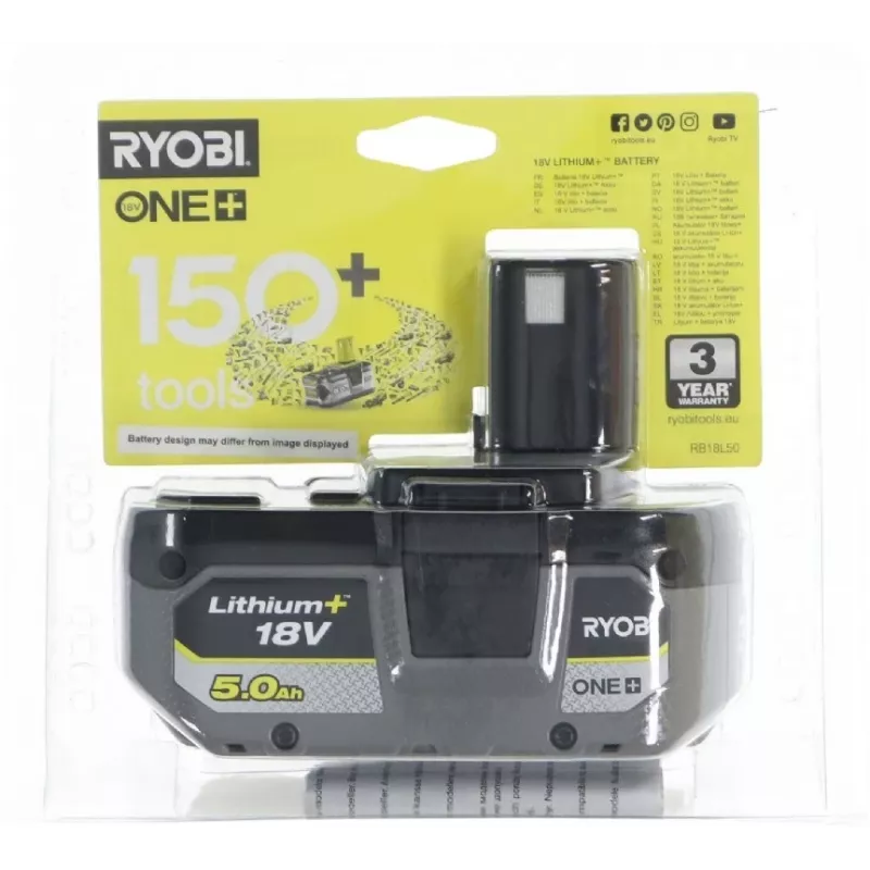 Ryobi 5133002433 RB 18L50 ONE+ 18V accu 18 volt 5,0 Ah Li-Ion