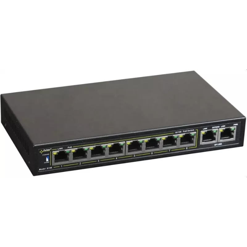 Netwerkswitch PULSAR S108 Fast Ethernet Power over Ethernet