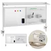 Bureaubladscheiding ergo office ER-301 W – 1116 mm brede stalen privacywand met magneetbord, wit, max. belasting 10 kg