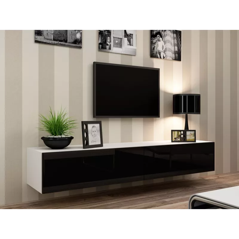 Cama woonkamerkastenset VIGO 22 wit/zwart glanzend