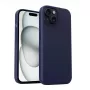 Beschermhoes Aukey PC-GJ10B voor iPhone 15 Plus, stormblauw, slanke rand- en rugbescherming