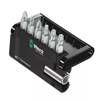 Wera bitset 7-delig Bit-Check 7 Universal 4 05135810001 Phillips Phillips, Phillips Pozidriv, inbus-Torx (05135810001)