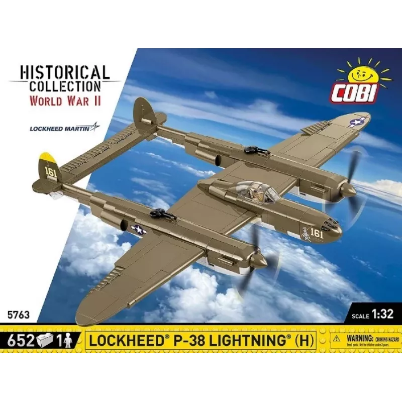 Cobi bouwstenen Lockheed P-38H Lightning set 5763 — schaalmodel bouwpakket, verzamelbaar vliegtuigmodel