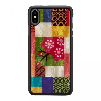 Beschermhoes voor smartphone iKins voor iPhone XS Max – kersenbloesempatroon, zwart