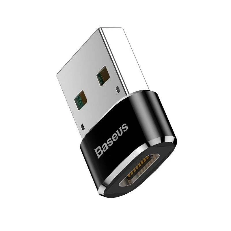 Baseus USB-stekker naar Type-C-bus adapter converter zwart