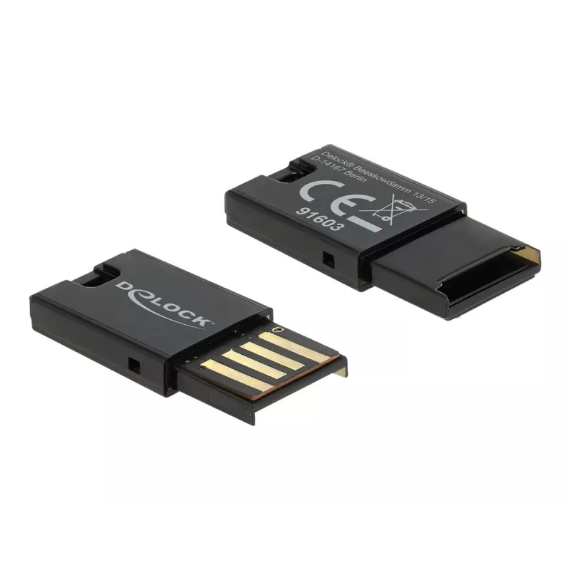 DeLOCK USB 2.0 kaartlezer zwart Micro SD MicroSDHC MicroSDXC 480 Mbit/s