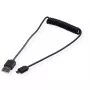 ROLINE USB 2.0 spiraalkabel - A - Micro B - ST/ST 1,0 m - afgeschermd - USB 2.0 Type Micro B - 1 mm - spiraalkabel (11.02.8317)