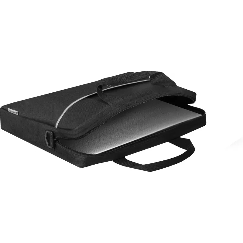 Laptoptas DEFENDER Lite 39,6 cm (15,6 inch) zwart/grijs, polyester, rits, draaggreep, afneembare schouderriem