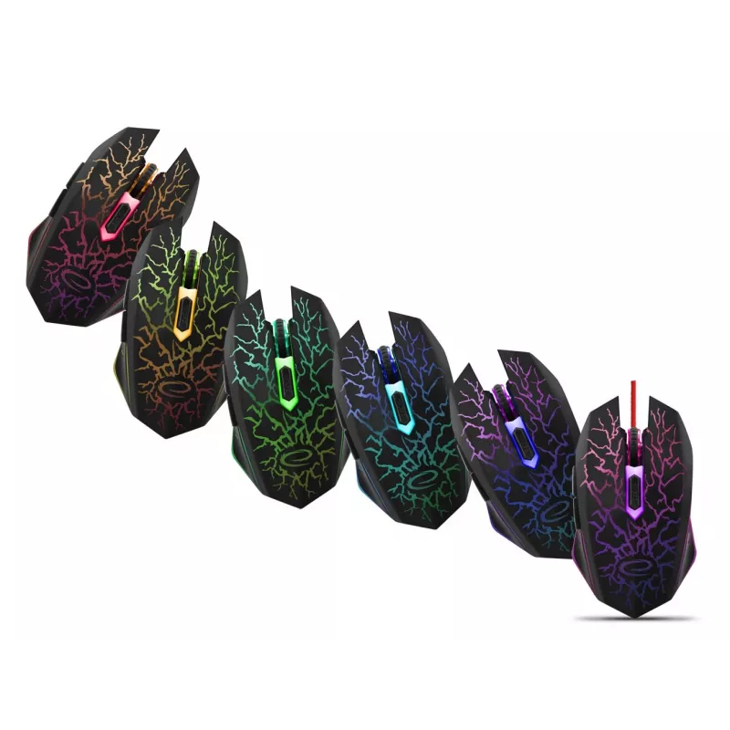 Esperanza MX211 LIGHTNING - muis - USB - muis - optisch - 6 knoppen - zwart