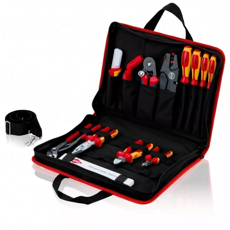 Knipex gereedschapstas compact Electric - zwart - rood - polyester - 8 vakken - 410 mm - 290 mm - 60 mm (00 21 11)