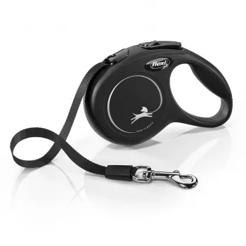 Rollijn Flexi New Classic Cat XS 3 m — snoerlijn voor kleine huisdieren, zwart, max. belasting 8 kg